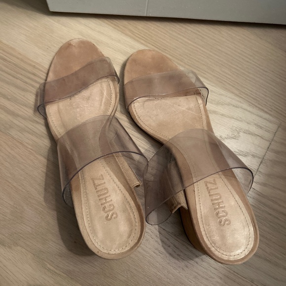Schultz Clear Double Strap Heeled Sandal size6 - Picture 1 of 5
